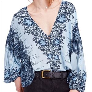 Free People Birds of a Feather Top in Blue